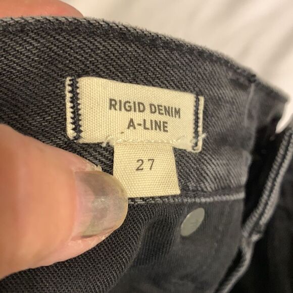 Madewell size 27 black denim a-line skirt. New with tags - Picture 9 of 10